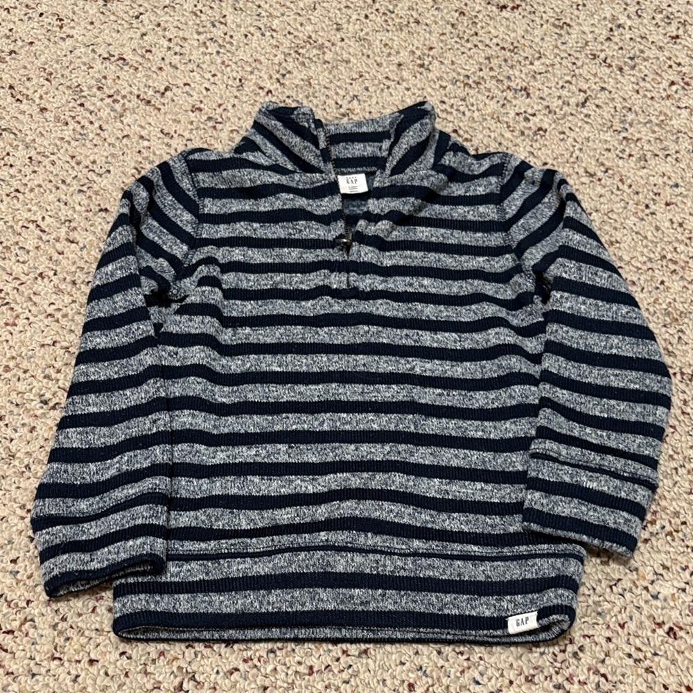GAP Kids Blue and Gray Striped Sweater